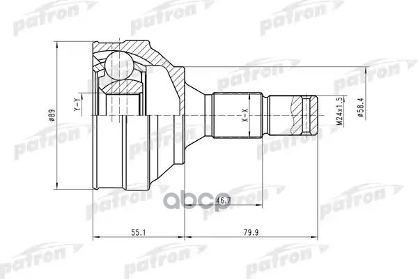 Шрус Наружн К-Кт [A:25, B:34] Peugeot: Partner 00- PATRON арт. PCV1446