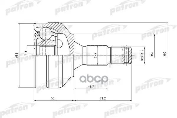 Шрус Наружн К-Кт 25X58x34 Citroen: C4 04-, Peugeot: 307 00- PATRON арт. PCV1455