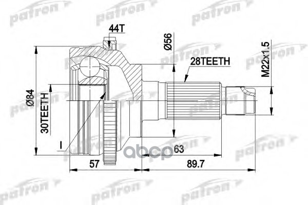 Шрус Наружный Без Abs (C Abs-Pcv2072) Наружн К-Кт Mazda: 626 V 97-02, 626 V Hatchback 97-02, 626 V Station Wagon 98-02 PATRON...