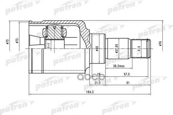 ШРУС внутренний левый 23x40x23 FORD FOCUS II 04- PCV1481 PATRON арт. PCV1481