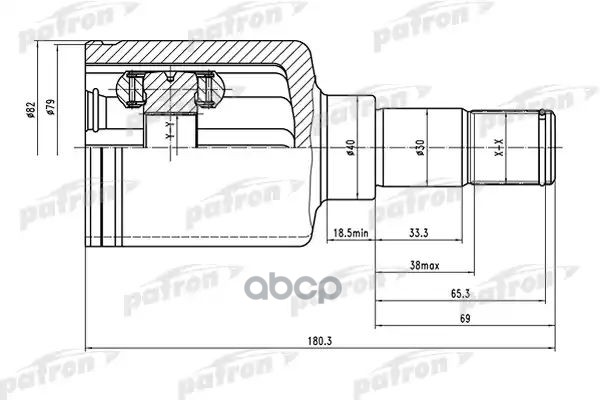 Шрус Внутренний Левый 26X40x24 Ford Transit Connect (Tc7) 02- PATRON арт. PCV1486