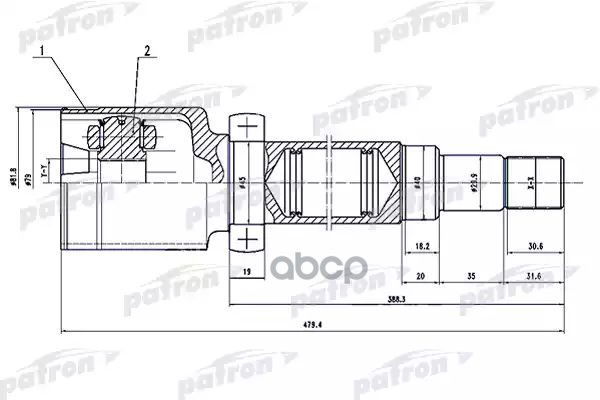 ШРУС внутренний правый 26x40x23 FORD FOCUS II CB4 08-11  PCV1497 PATRON арт. PCV1497