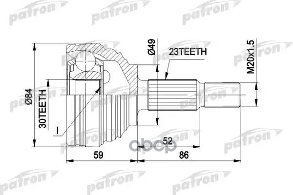 ШРУС наружн компл. PCV1501 PATRON арт. PCV1501