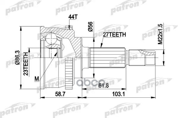 Шрус Наружн Компл. Pcv1508 PATRON арт. PCV1508