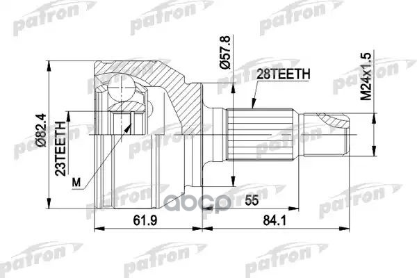 Шрус Наружн К-Кт 28X57.8x24 Rover: 75 99-, 75 Tourer 01- PATRON арт. PCV1514