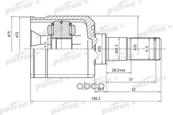 Шрус Внутренний 25X35x30 Hyundai Elantra/Lantra 00- PATRON арт. PCV1516