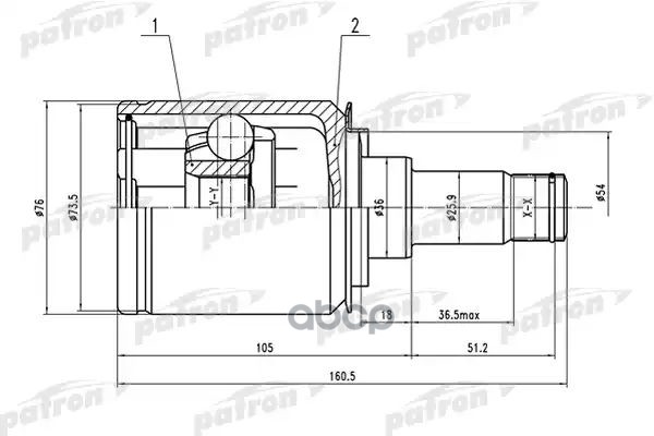 Шрус Внутренний 22X36x27 Mercedes Benz B-Class 245 04- PATRON арт. PCV1521