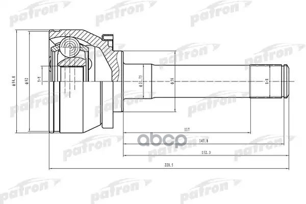Шрус Наружный 28X56x34 Hyundai Terracan 01- PATRON арт. PCV1524