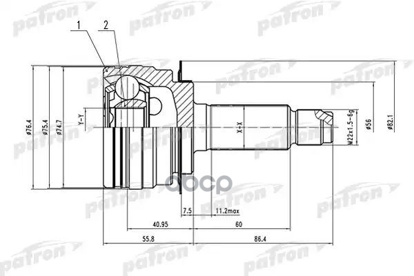 Шрус Наружный 27X56x30 Subaru B9 Tribeca W10 04- PATRON арт. PCV1555