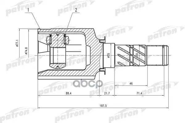 Шрус Внутренний 29X35x25 Subaru Legacy B13 03-09 PATRON арт. PCV1556
