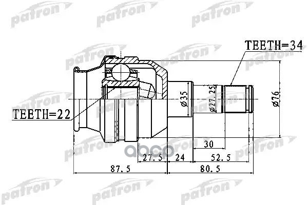Шрус Внутренний Задний 34X35x22 Chevrolet Captiva (C100) 07- PATRON арт. PCV1749
