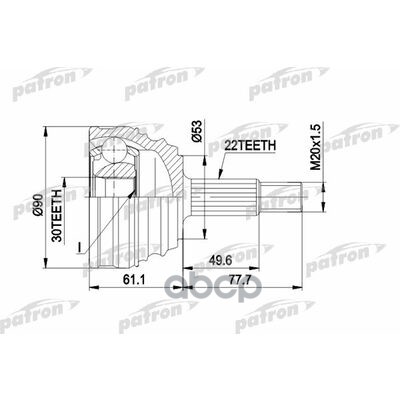 ШРУС наруж. RENAULT Logan  Sandero 1,4-1,6 04-13 PCV2173 PATRON арт. PCV2173