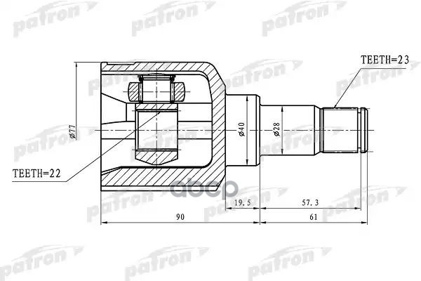 Шрус Внутренний 23X40x22 Ford Focus Ii 04- PATRON арт. PCV3085