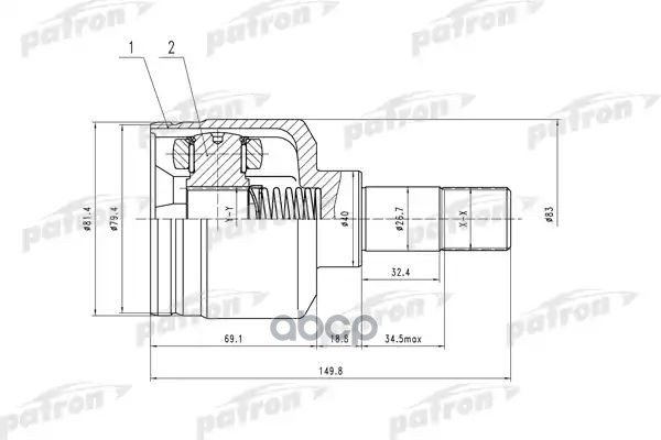 Шрус Внутр Лев К-Кт [A:24, B:34, С:40] Peugeot: 307  1.6/2.0/2.0Hdi 90, 406 1.8/2.0, Citroen: C5 1.6Hdi PATRON арт. PCV5018