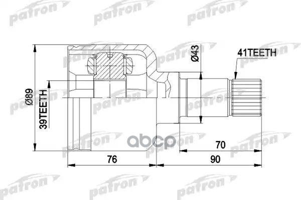 Шрус Внутренний Левый 41X89x39 Citroen: Jumper Бортовой 94-02, Jumper Автобус 94-02, Jumper Фургон 94-02, Fiat: Ducato Бортов...