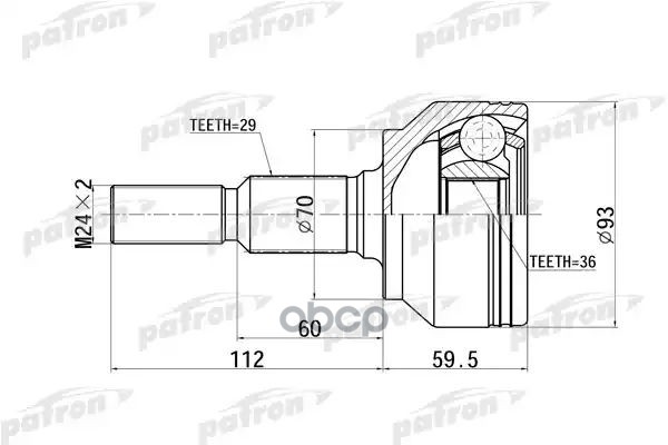 Шрус Наружн 29X70x36 Jeep: Cherokee 05-09 PATRON арт. PCV6879