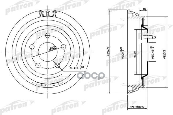 Барабан Тормозной Toyota Hilux Iii (Tgn1/Ggn2/Ggn1/Kun2/Kun1) 05- (D Наруж. = 345 Mm) PATRON арт. PDR1004