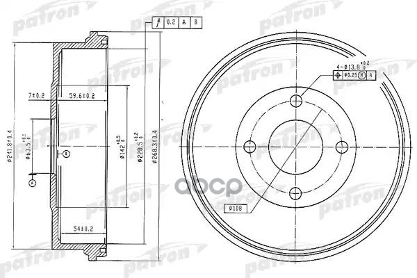 Барабан Тормозной Задн Ford: Mondeo I 93-96, Mondeo I Седан 93-96, Mondeo I Универсал 93-96, Mondeo Ii 96-00, Mondeo Ii Седан...