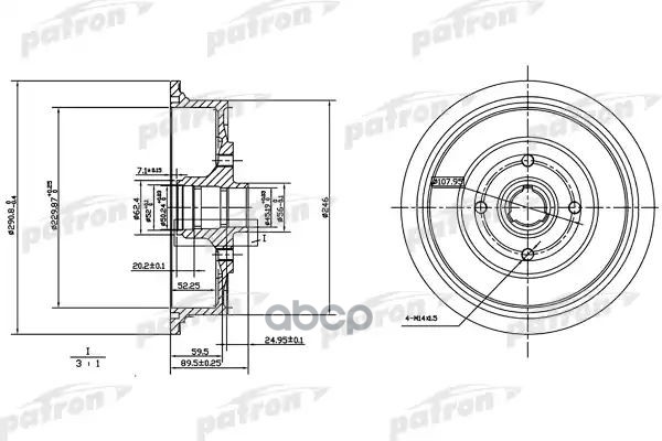 Барабан тормозной задн PDR1200 PATRON арт. PDR1200