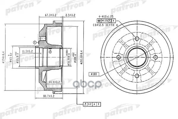 Барабан Тормозной Задн Citroen: Xsara 97-05, Xsara Break 97-05, Xsara Picasso 00-, Xsara Купе 98-05, Zx 91-97, Zx Break 93-98...