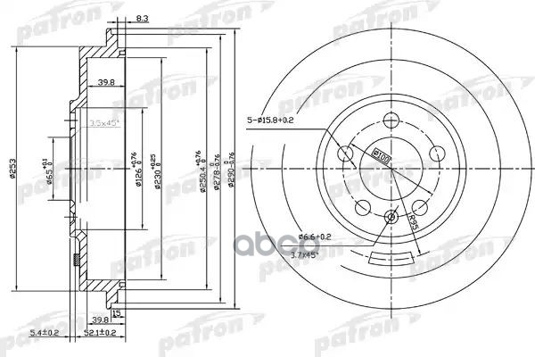 Барабан тормозной задн PDR1493 PATRON арт. PDR1493