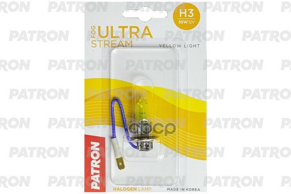 Лампа Галогенная Блистер 1Шт H3 12V 55W 2800K Pk22s Fog Ultra Stream (Желтый Свет, Отличная Видимость В Любую Погоду) Сделано...