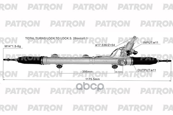 Рейка Рулевая Mercedes-Benz M-Class (W164) 05- Gl-Class (X164) 06- PATRON арт. PSG1057