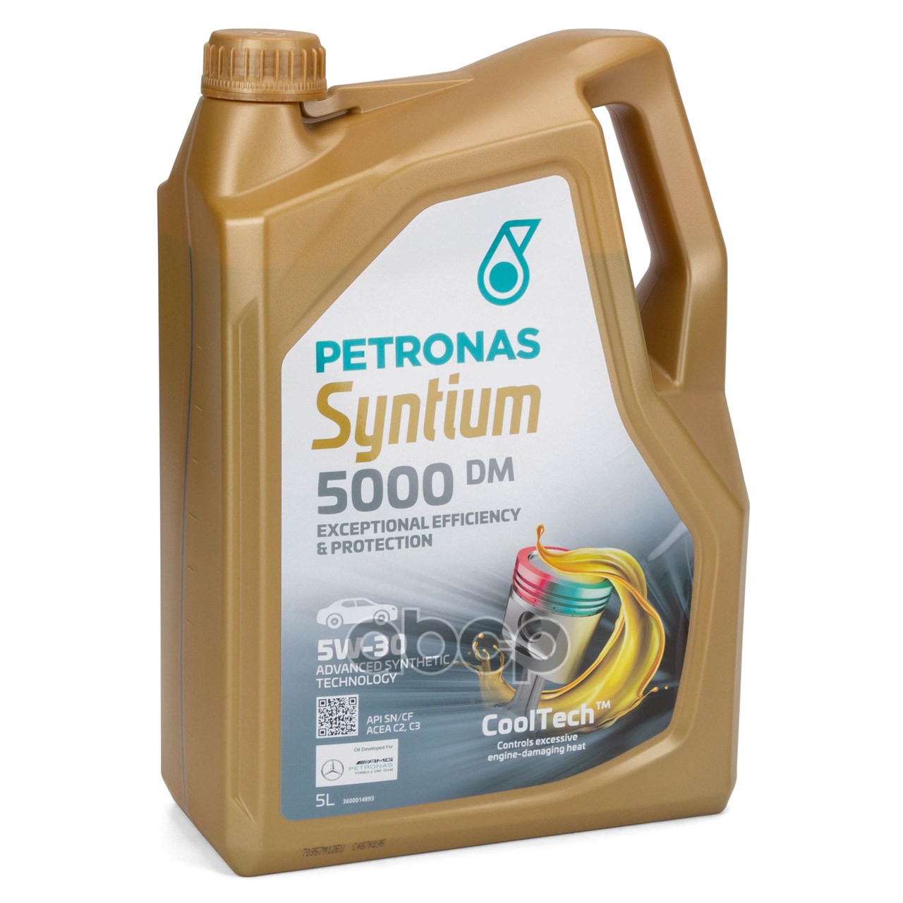PETRONAS Масло мотор. 5W30 PETRONAS SYNTIUM 5000 DM SN/CF  C2/C3 5л (1*4шт)