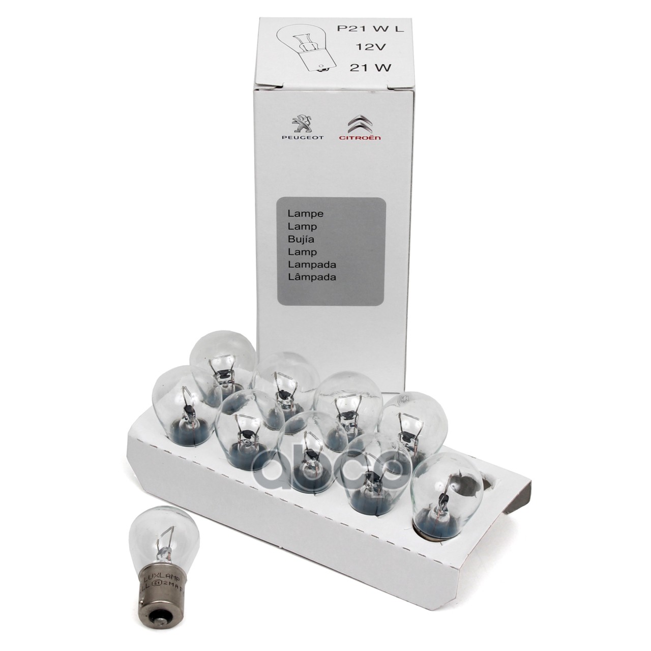Лампа 12V P21W 21W CITROEN/PEUGEOT 1 шт. пакет 6216A-4 Peugeot-Citroen арт. 6216A-4