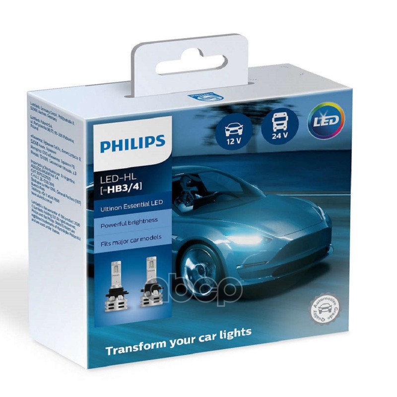 Комплект Ламп Светодиодных Hb3, 4 Led Ultinon Essential 6500K Philips арт. 11005UE2X2