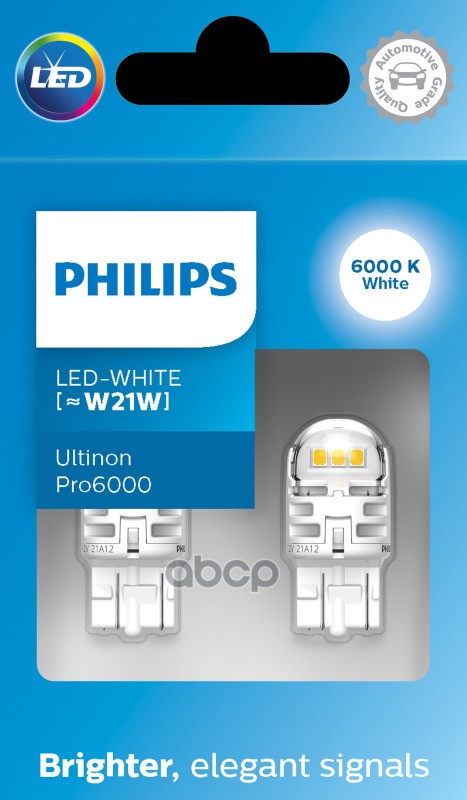 Лампа Сигнальная W21w Led White 11065 Cu60 12V X2 (К-Т) Philips арт. 11065CU60X2