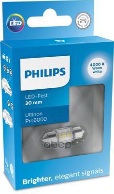 Лампа Сигнальная Festoon 30Mm Led 11860 Wu60 12V X1 1Шт Philips арт. 11860WU60X1