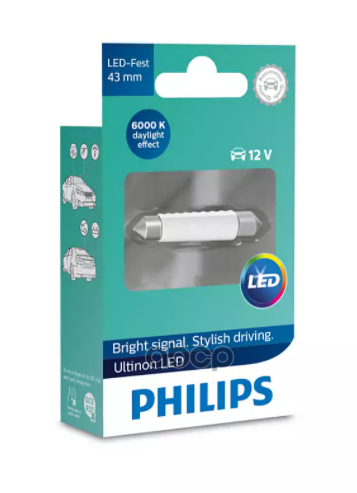 Лампа Philips Festoon 43Mm Led 11864 6000K 12V X1 Philips арт. 11864ulwx1