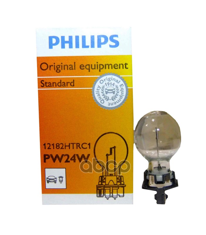 Лампа накаливания сигнальная PW24W WP3.3x14.5/3 Vision 12V 24W Картон 1шт Philips арт. 12182HTRC1