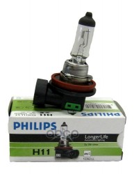 Лампа галогеновая головного света H11 PGJ19-2 Long Life Eco Vision 12V 55W Картон 1 шт Philips арт. 12362LLECOC1