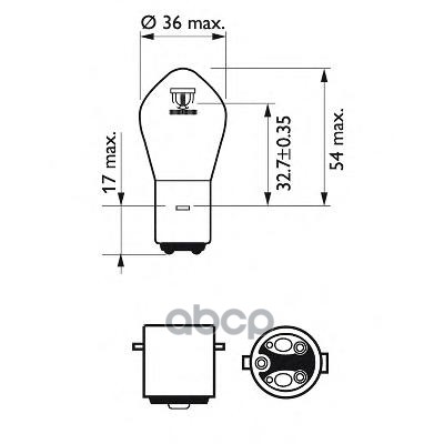 Лампа S2 12V 35/35W BA20d Philips арт. 12728