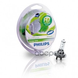 Лампа галогеновая головного света H7 PX26d Long Life Eco Vision 12V 55W Блистер 2 шт Philips арт. 12972LLECOS2