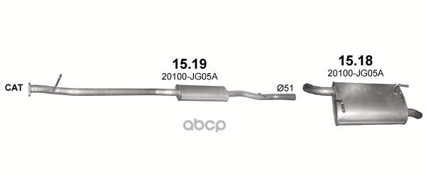 Глушитель Задн Часть Nissan: X-Trail 2.0I Polmostrow арт. 15.18