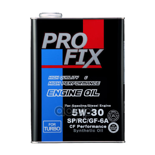 Profix Масло Моторное Синтетическое 4 Л - Engine Oil 5W30 Api Sp/Rc/Cf, Ilsac Gf-6A (For Turbo), Made In Japan