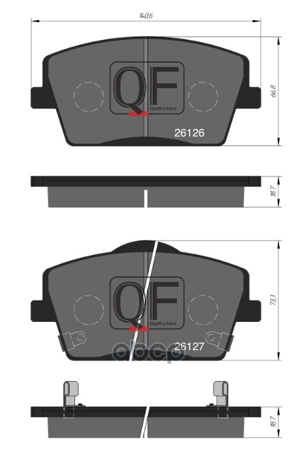 Колодки Тормозные Дисковые Передн. К-Т С Мех. Датчиком Износа Geely Tugella (Fy11)  Volvo Xc40 I QUATTRO FRENI арт. qf510502