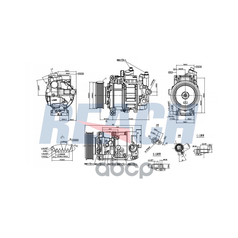 Компрессор кондиционера AUDI A5/S5 (8T) (07-) 2.0 TDi REACH арт. 74-20350