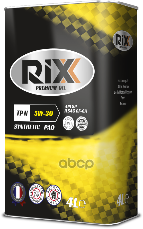 RIXX Синтетическое моторное масло RIXX TP N 5W-30 SP-RC GF-6A  4 л