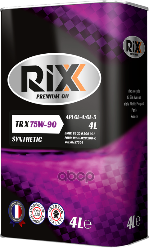 Трансмиссионное Масло Rixx 75W-90 Gl-4/Gl-5  4 Л RIXX арт. rx0017trx