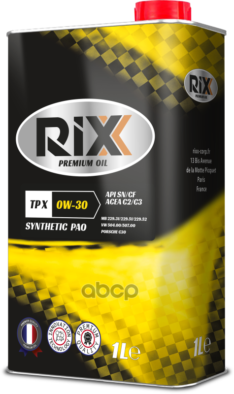 RIXX Моторное масло   синт RIXX TP X 0W-30 SN/CF ACEA C2/C3  1 л