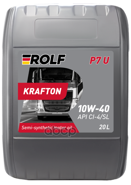ROLF Масло моторное полусинтетическое Krafton P7 U 10W40 SL/CI-4, E4/E7 пластик 20л