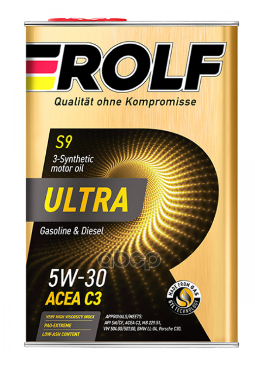 ROLF Масло моторное синтетическое Ultra 5W30 SN/CF, C3 4л (металл) 4+1л