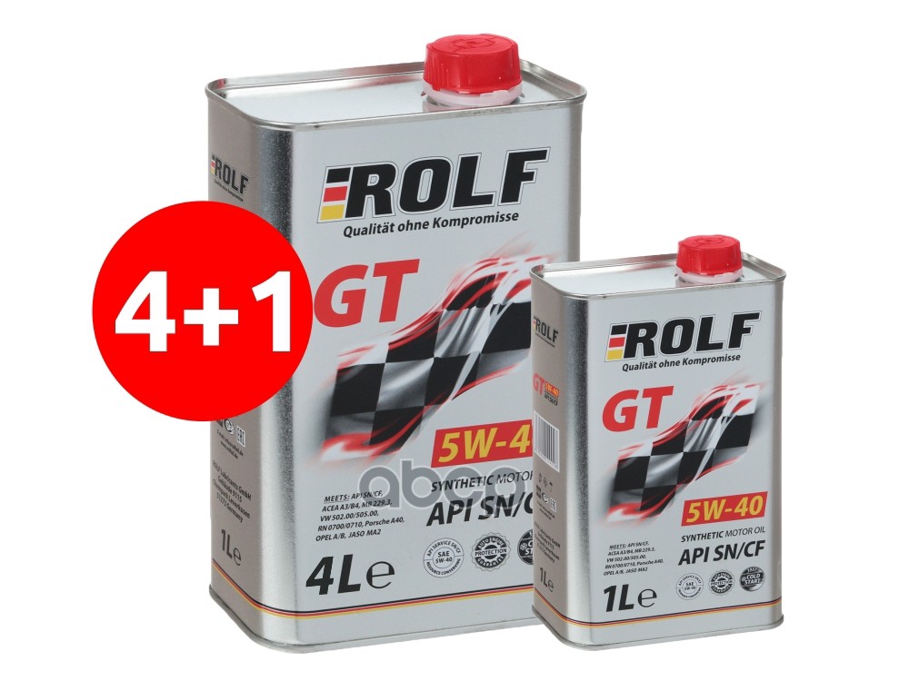 ROLF Масло моторное синтетическое GT 5W40 SN/CF, A3/B4  4+1л