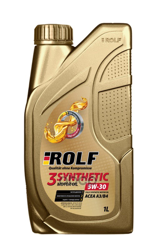 ROLF Масло Моторное Синтетическое 3-Synthetic 5W30 Sl/Cf, A3/B4 Пластик 1Л