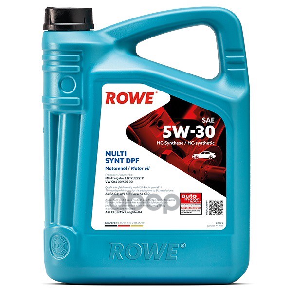 ROWE Масло Моторное Hightec Multi Synt Dpf 5W-30 (4Л)   Rowe 20125004099
