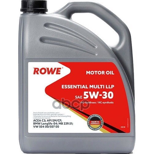 ROWE Масло моторное синтетика ROWE ESSENTIAL MULTI LLP 5W-30 4 л.
